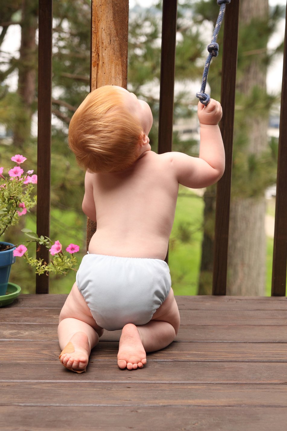 Baby in Cloth Diaper
